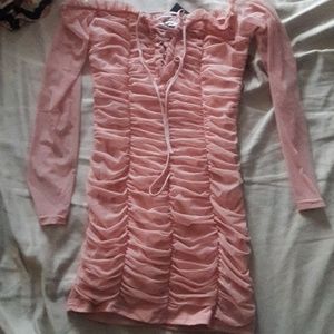 Maura mesh lace up dress